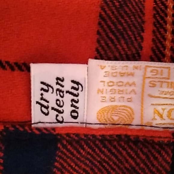 70s red plaid wool Pendleton skirt (waist: 15" flat) - Picture 4 of 10